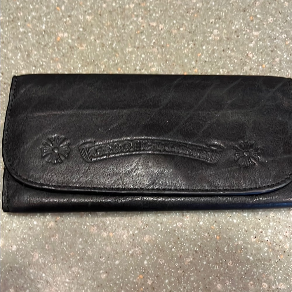 Chrome Hearts black Leather Wallet or glasses case